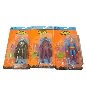 McFarlane Toys Retro 1966 Classic TV
Series Batman, Set of three 6" figures